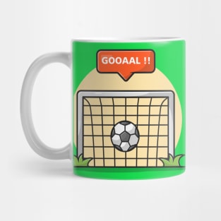 Soccer Field With Goal Sign Cartoon Vector Icon Illustration Mug